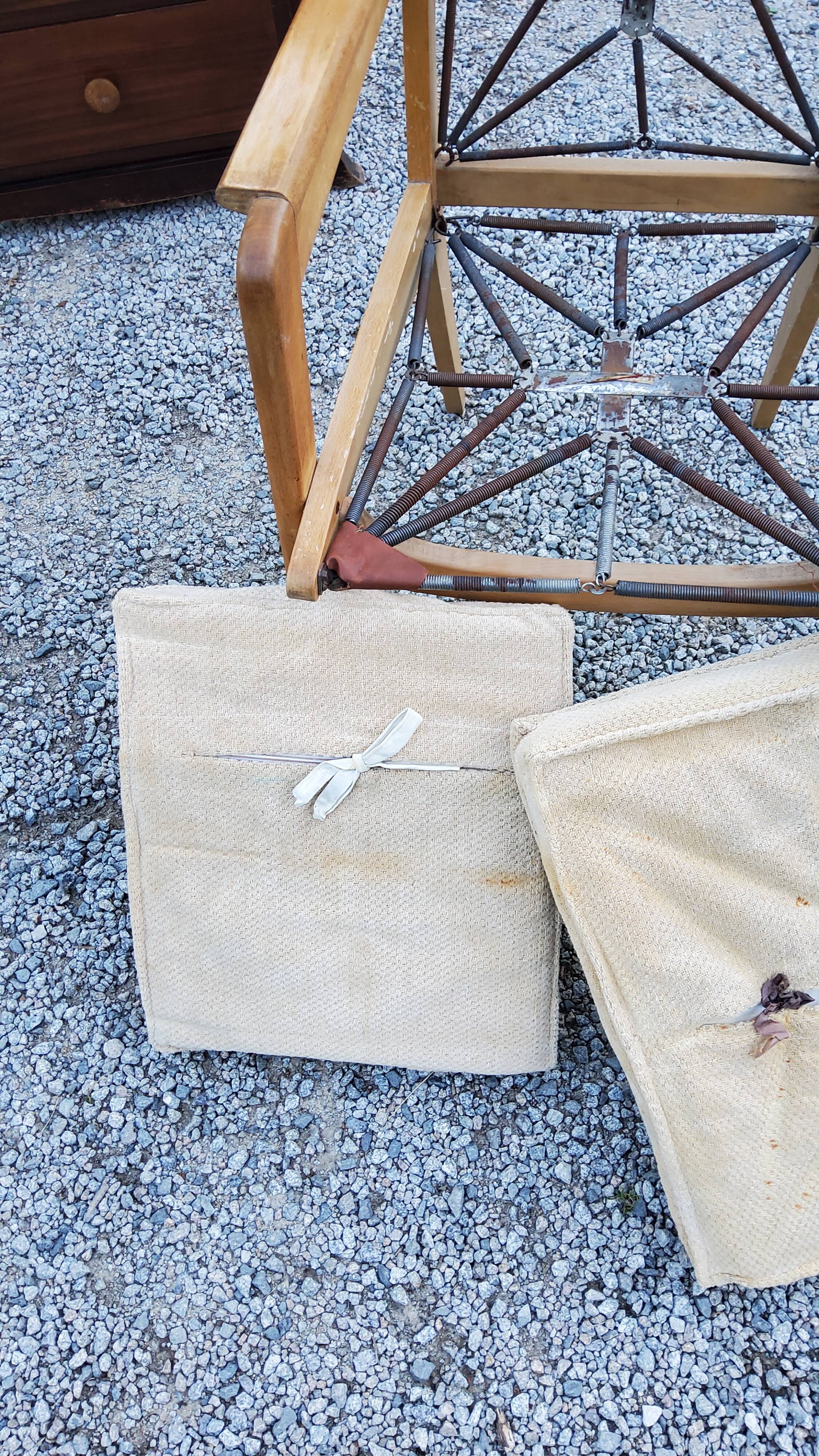 Pair of armchairs from the 50s free-span in blond beech