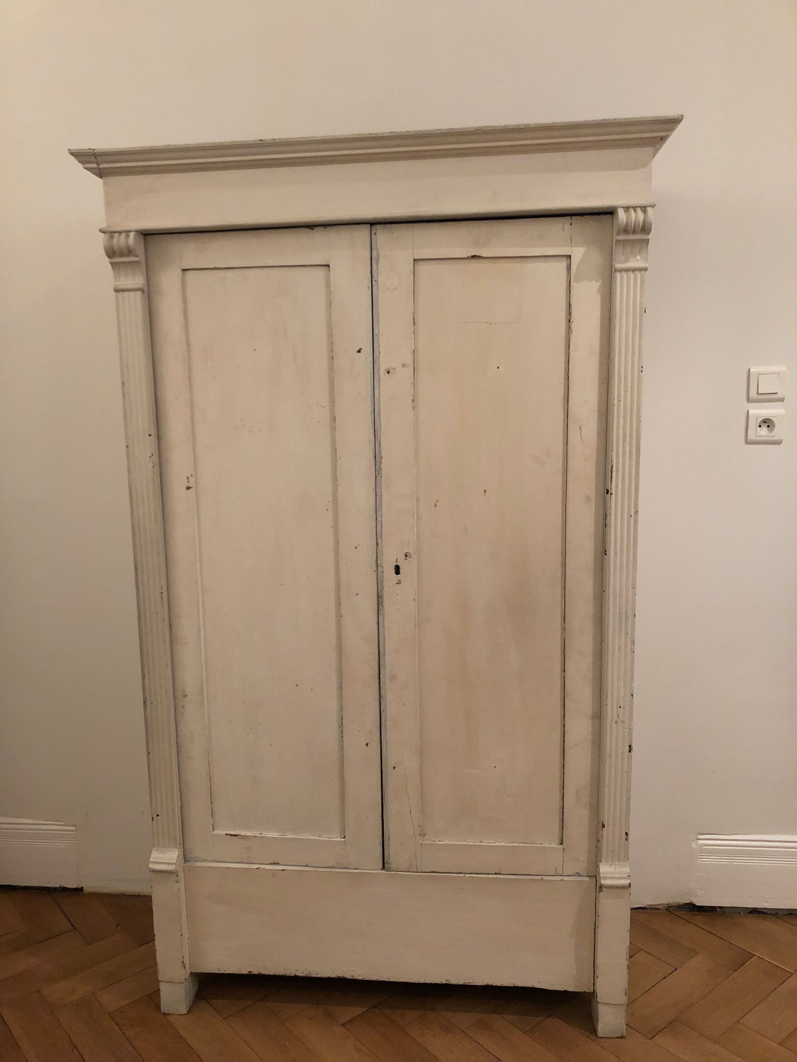 Old cabinet two doors white