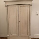 Armoire ancienne deux portes blanc