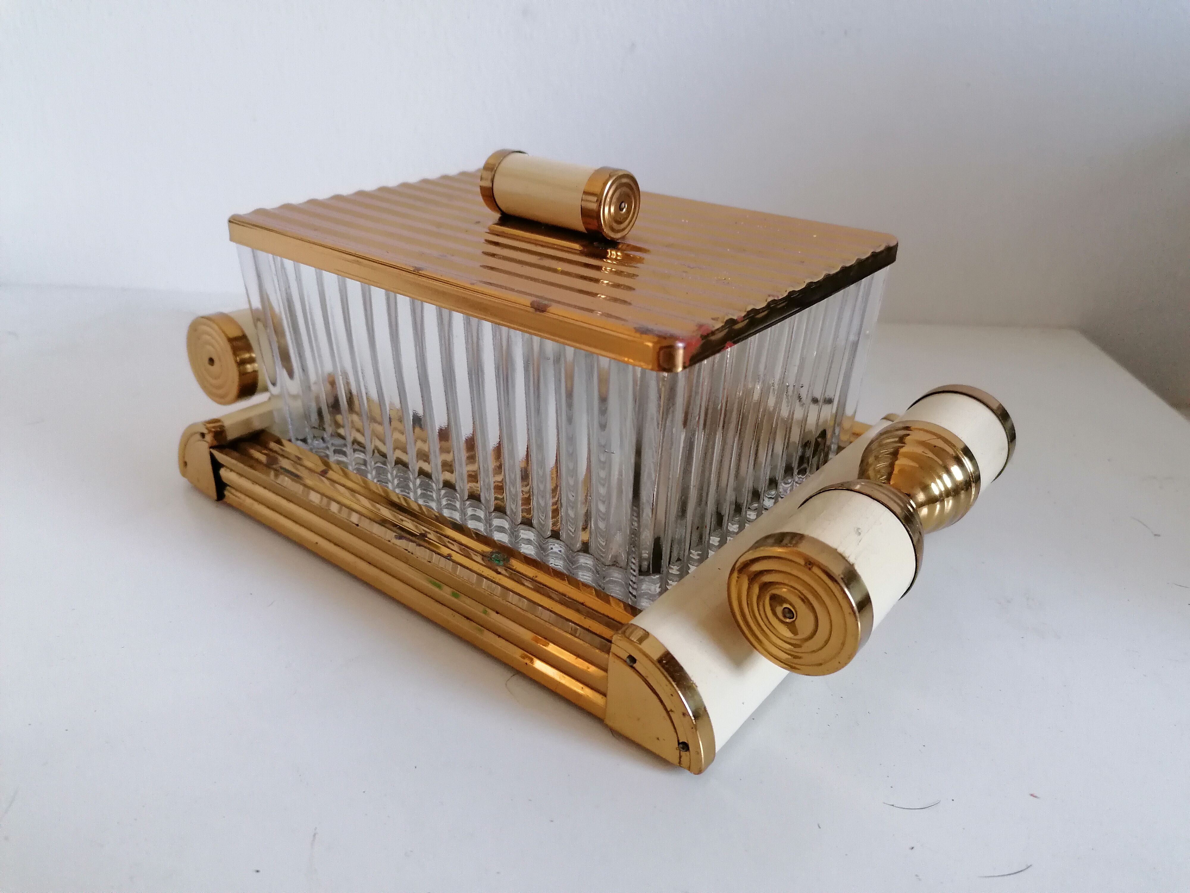 Butter biscuit box modernist mirror tray art deco style