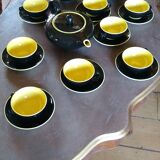 Tea set of Villeroy and Boch, Biarritz model, black and yellow