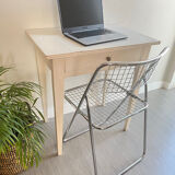 Small patinated wood table / desk / console / side table