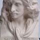 Buste de Molière en plâtre ciré sur socle en marbre 14 cm