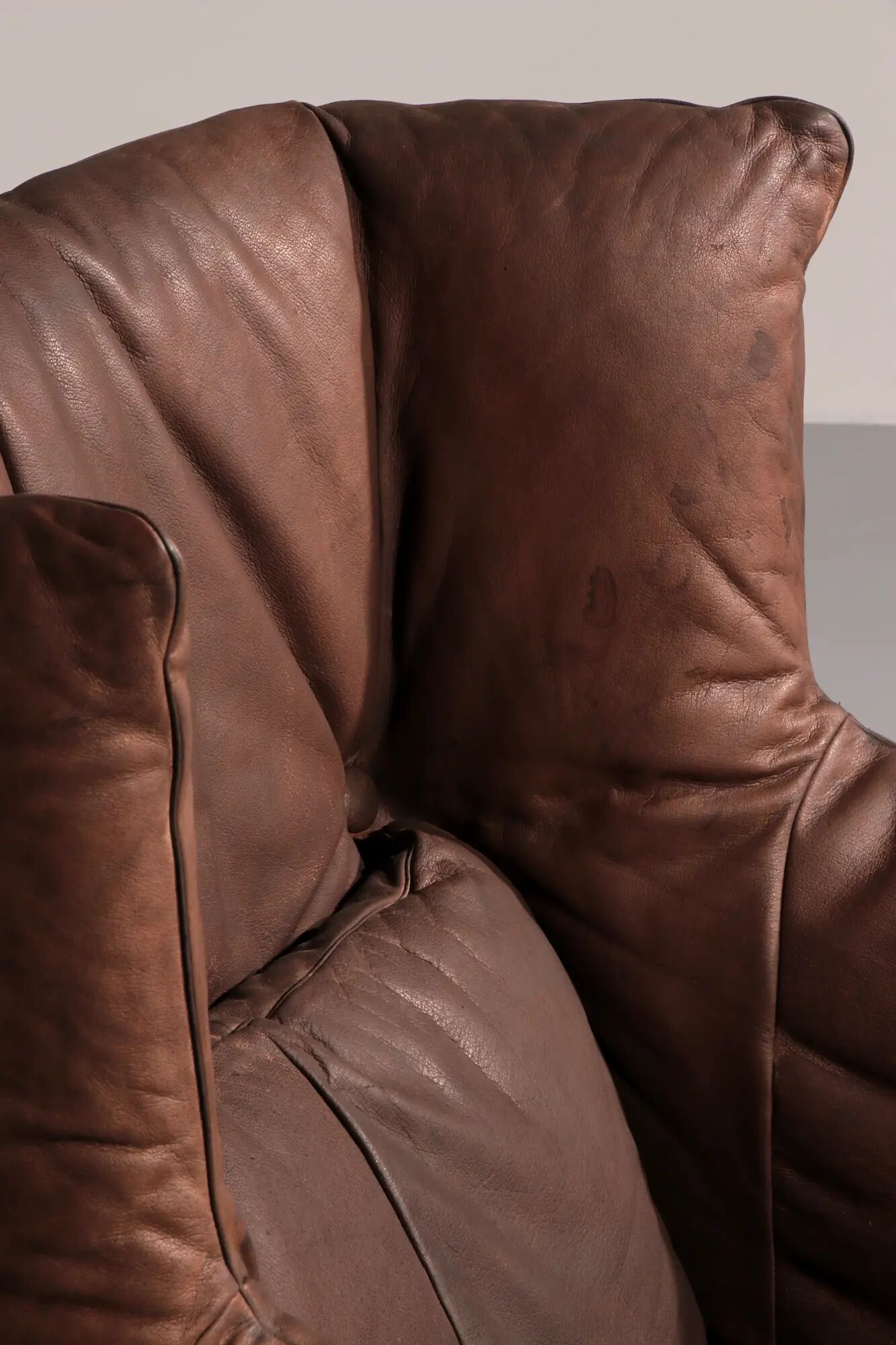 Patinated leather armchair by Gerard van den Berg for Montis, Netherlands, 1970s