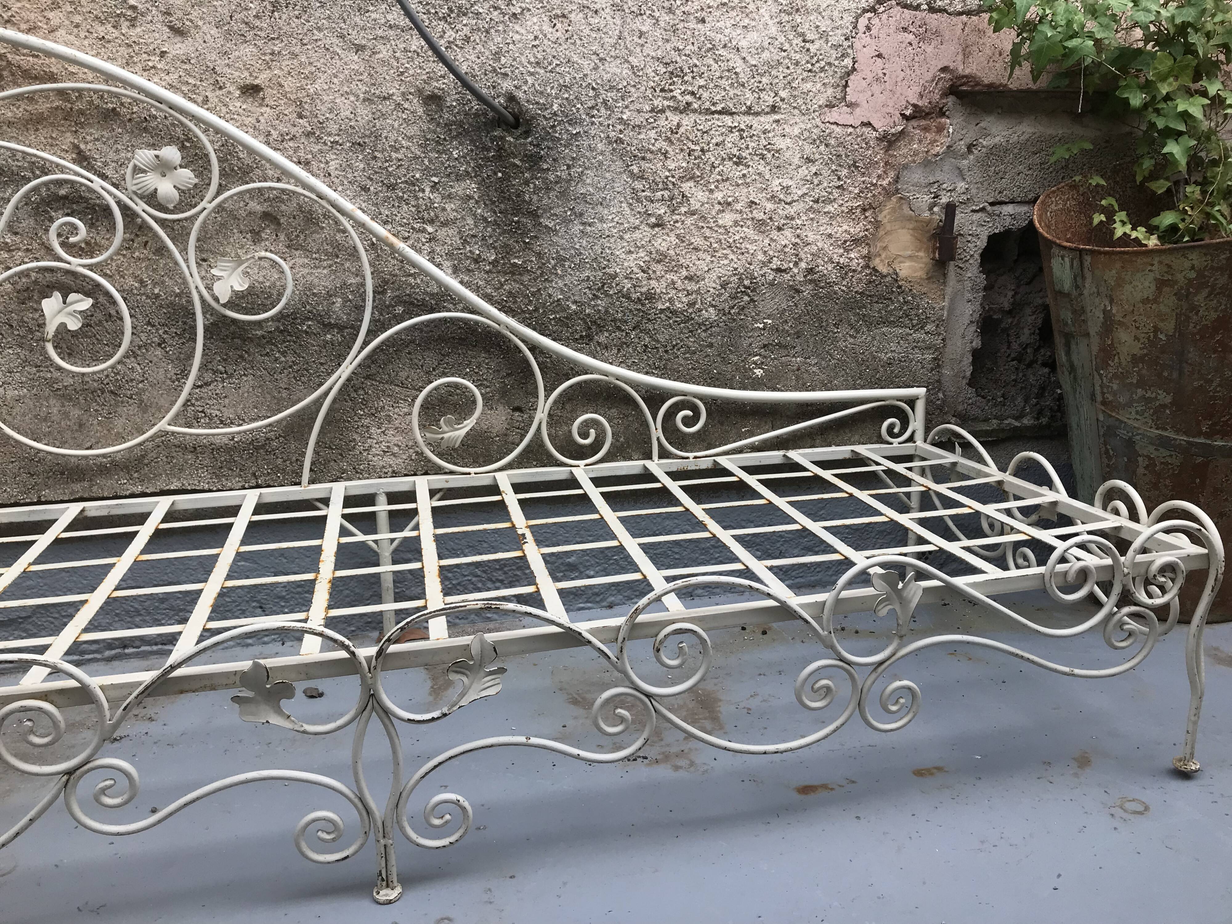 Vintage wrought iron daybed