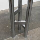 Vintage German floor lamp from the space age of the 1970s in glass and metal.