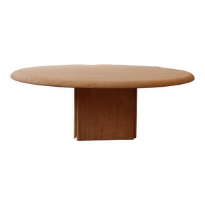 Table basse circulaire en travertin