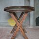 Small folding coffee table with a wooden top and brass in the Napoléon III style.