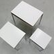 White Nesting Table Set with chrome frame and wood detail, 1970s