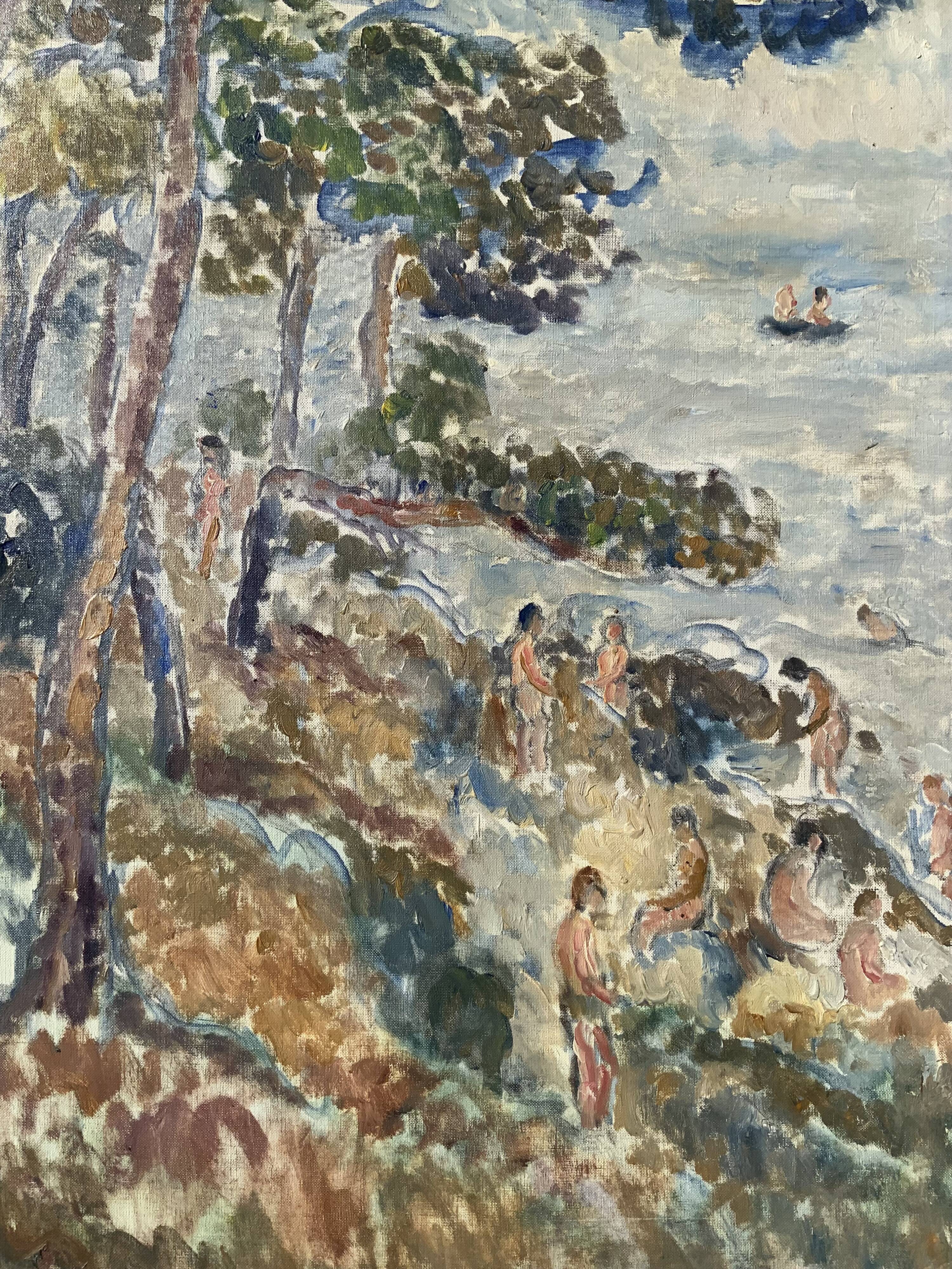 Vintage Oil On Canvas Landscape By Eva Eneroth, Paris, Mid 20th Century