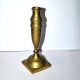 Old candlestick candlestick in engraved brass - shell shape 23 cm Ht