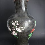 Vase in Chinese partitioned enamel butterflies