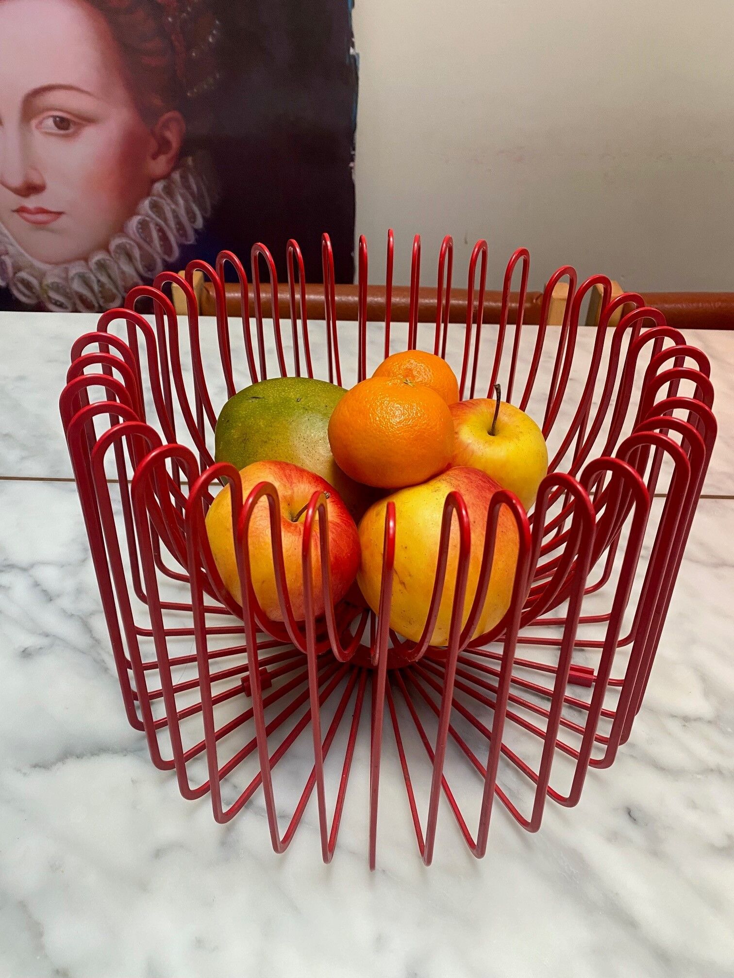 Tradig fruit basket by Ehlen Johansson red metal