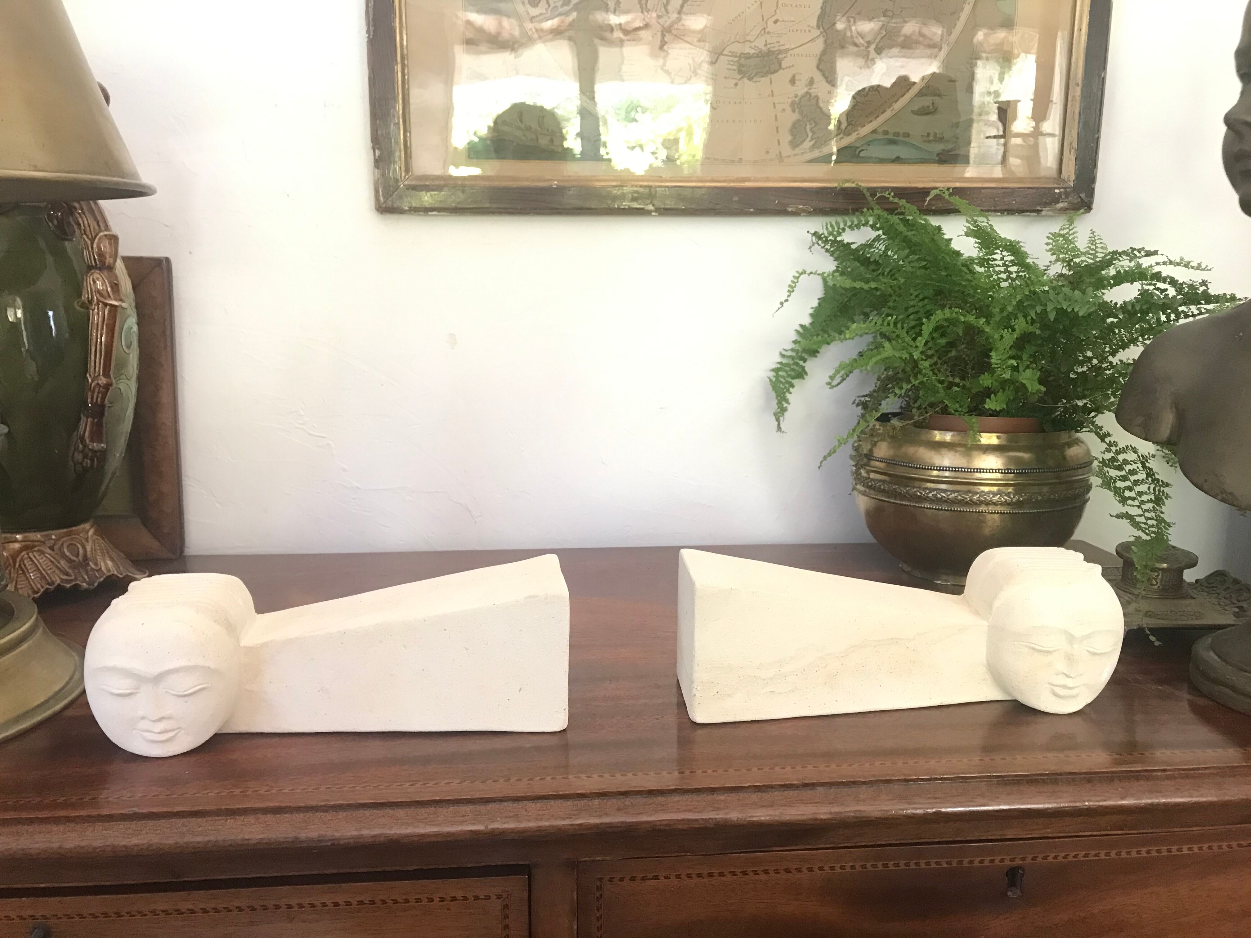 Pair of stone book clamts