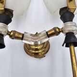 70's brass and plexiglass wall light