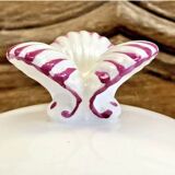 Antique large Gien vegetable soup tureen, pink landscape model, 1938/1960