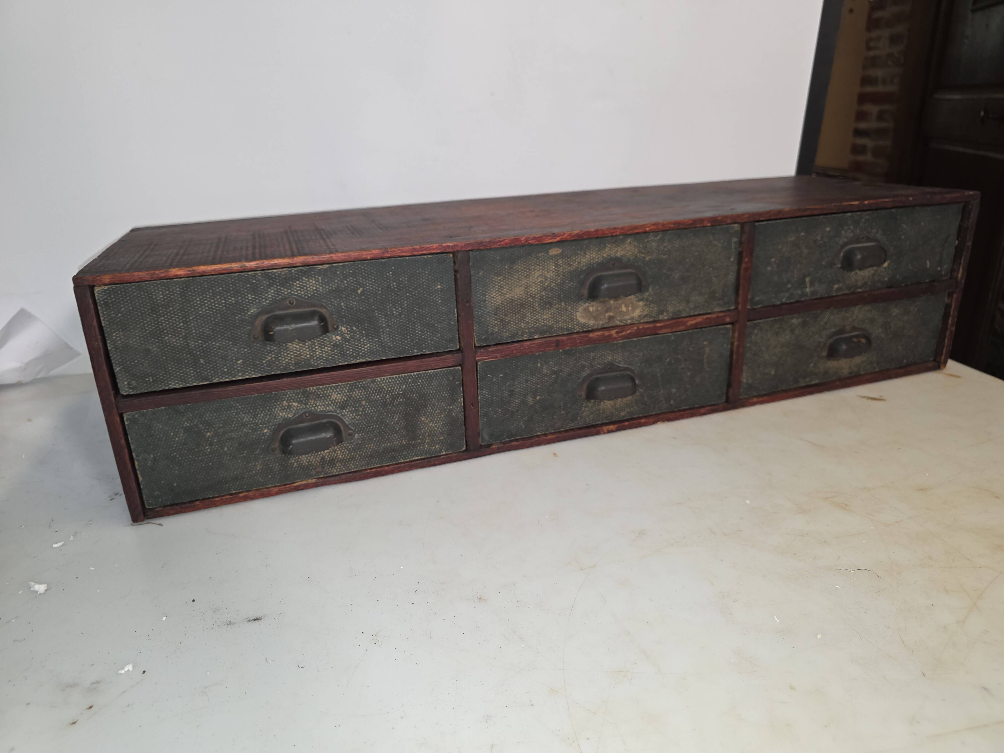 Antique workshop drawer unit from the 1920s.