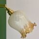 Vintage tulip wall light in white and amber glass