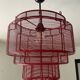 Vintage metal cage chandelier from the 80s