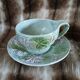 Antique cup and saucer in majolica.