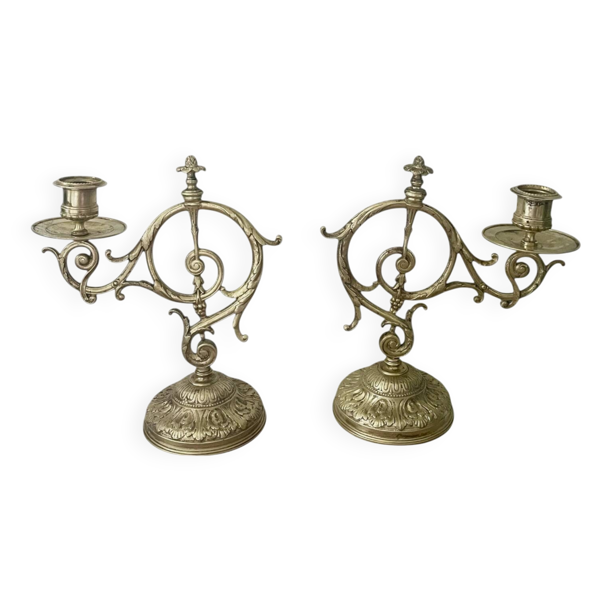 Pair of 19th century bronze candlesticks