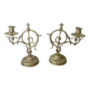 paire de bougeoirs en