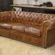 Brown leather Chesterfield sofa