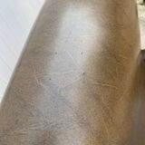 Vintage 50 faux leather reclining lounge chair with footrest