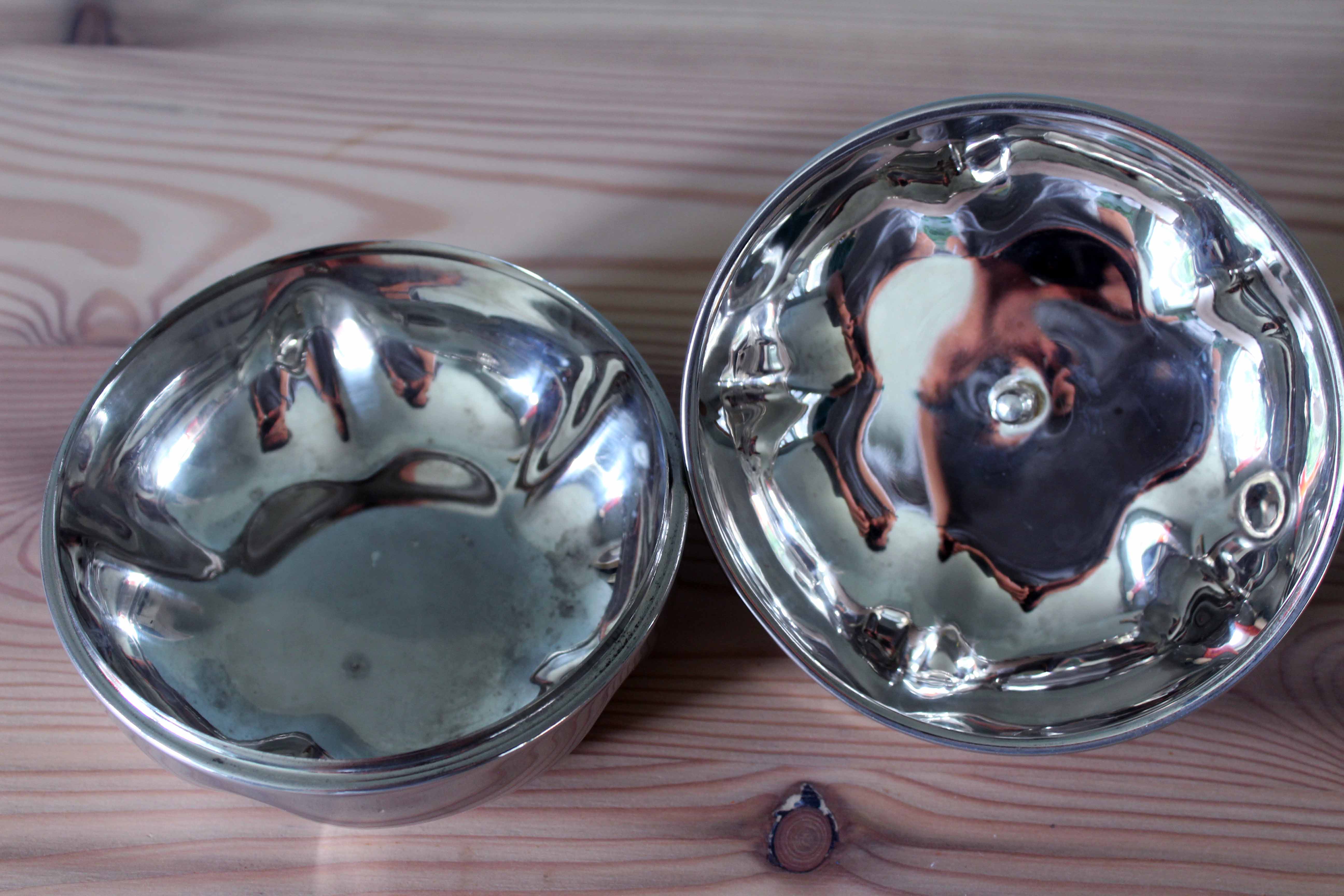 Vintage silver-plated and brass bonbonnière