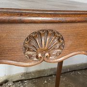 Oak desk and oak veneer with a large Louis XV style drawer