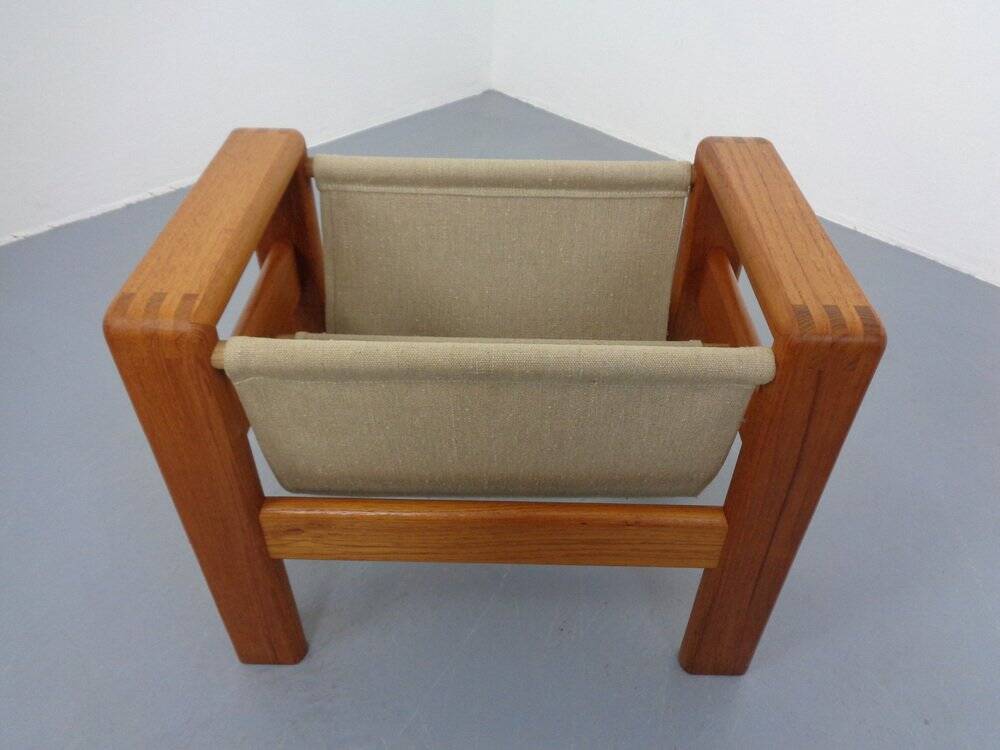 Danish Solid Teak Magazine Rack, 1960s
