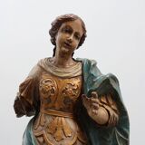 French 18th Century Religious Statue of the Virgin Mary on a cloud