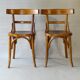 2 chaises bistrot par Fischel 1930 assises bois