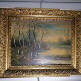 Tableau sous bois XIXème