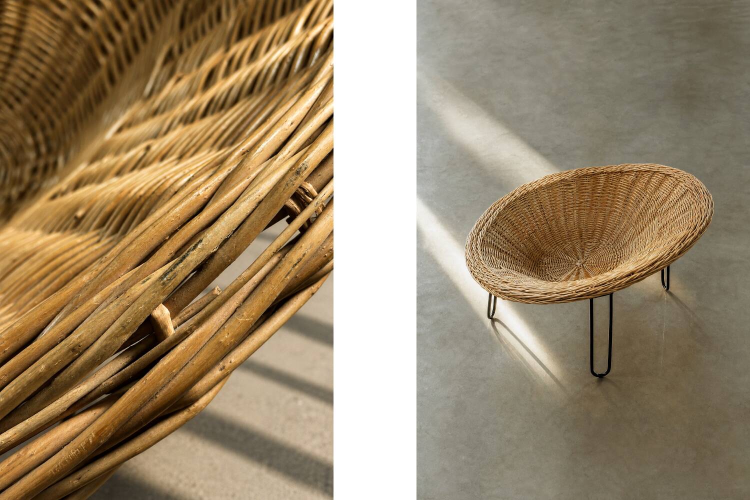 Vintage Mid-Century Italian Modern Boho Rattan Spherical Bowl Chair, 1950s