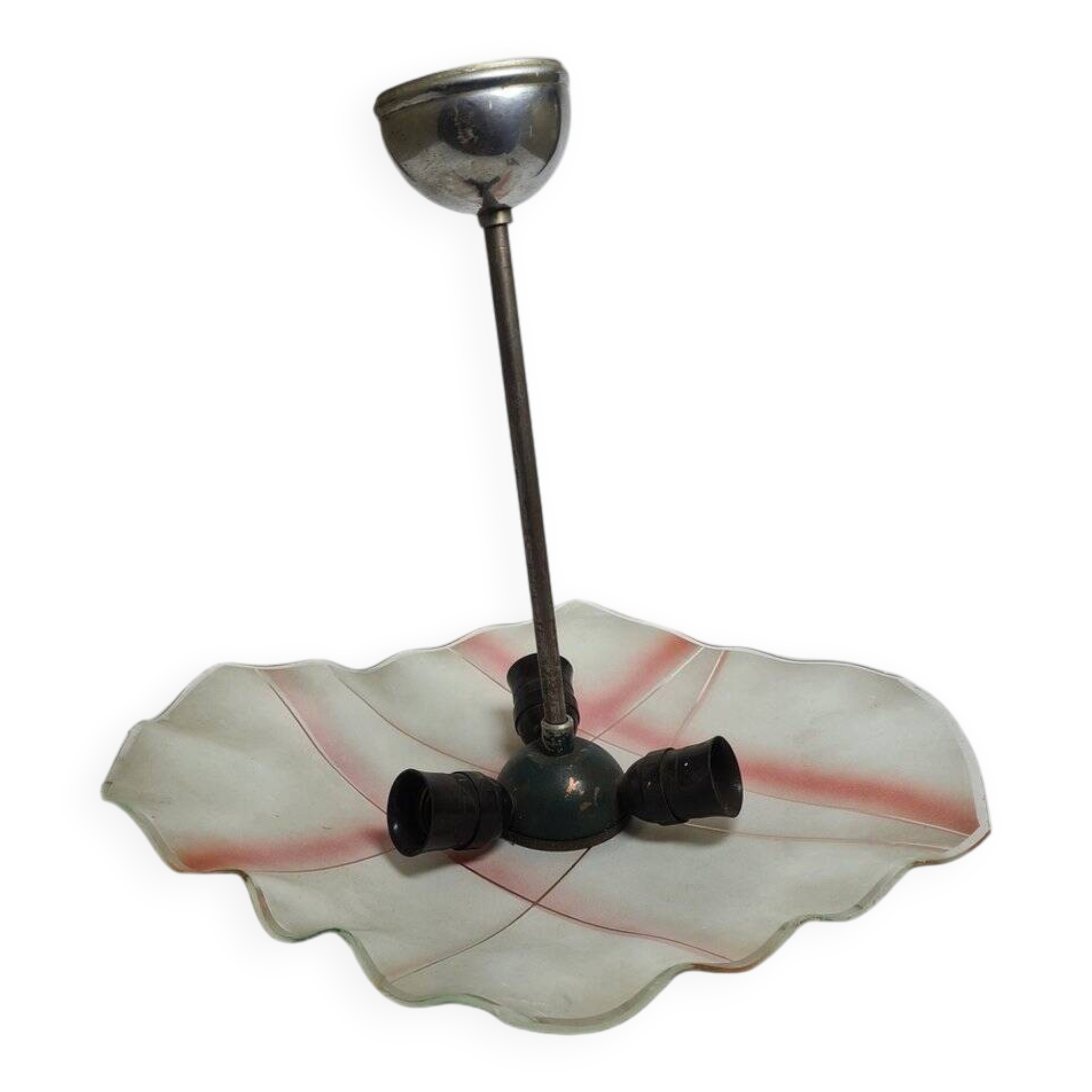 Vintage pendant light in glass, Poland, 1970s
