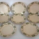 8 flat ironstone plates "Palmyre" Sarreguemines
