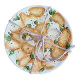 6 orange slip plates