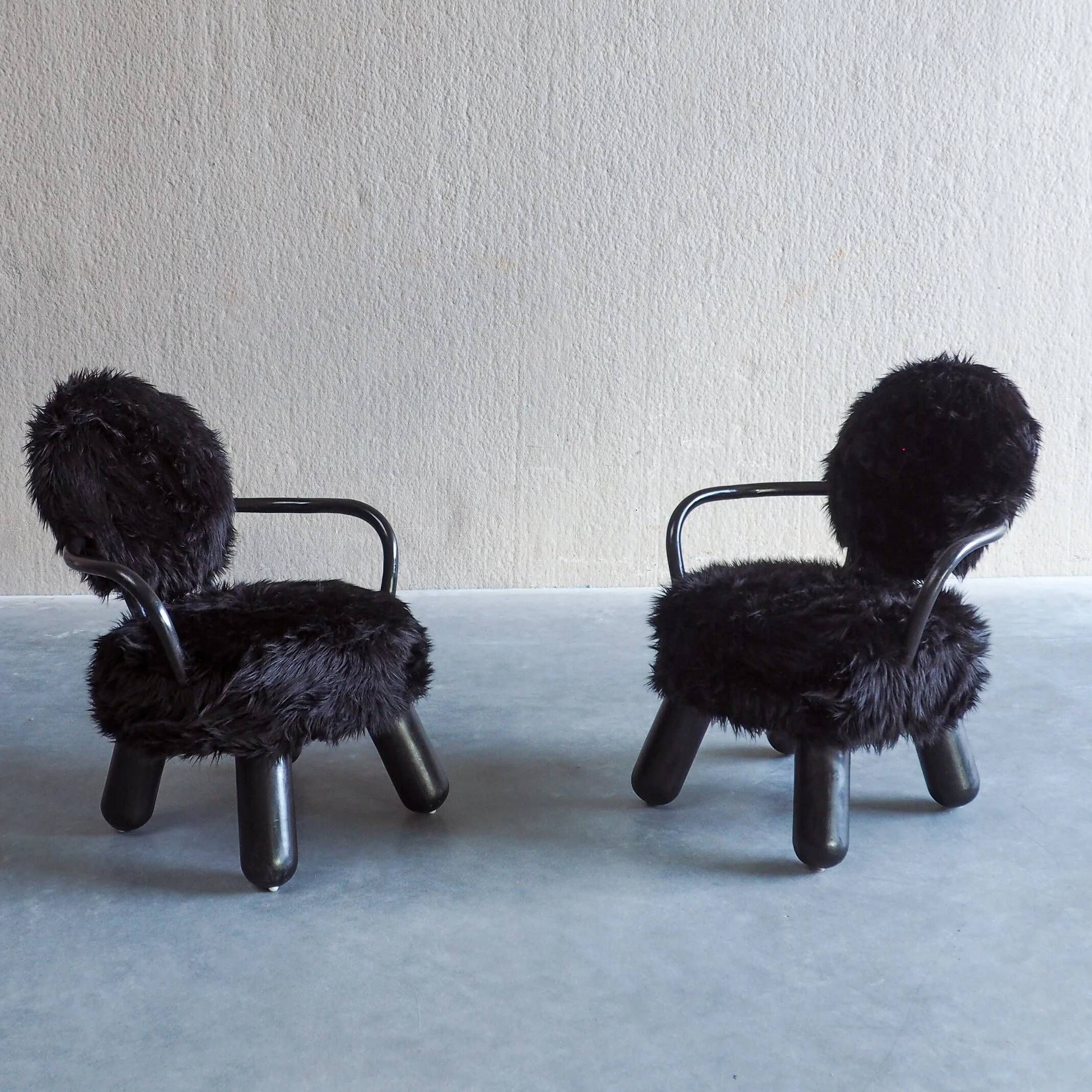 Pair of limited edition lounge chairs by Olivier De Schrijver for Ode’s Design