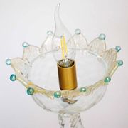 Venetian chandelier in Murano glass with 6 lights, white and blue.