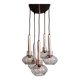 Cascade chandelier in chrome metal and smoked glass, 1970s