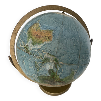 Globe carte du monde Années 60