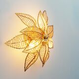 Brass and crystal flush mount ceiling or wall light by Palwa