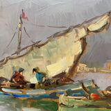 Counterpart of paintings "Sailing boats Felouks Gondolas" signed Orientalists