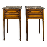 Louis XVI style bedside table with Pyrenean marble.