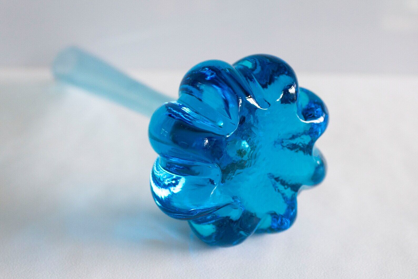 Vintage bright blue glass vase