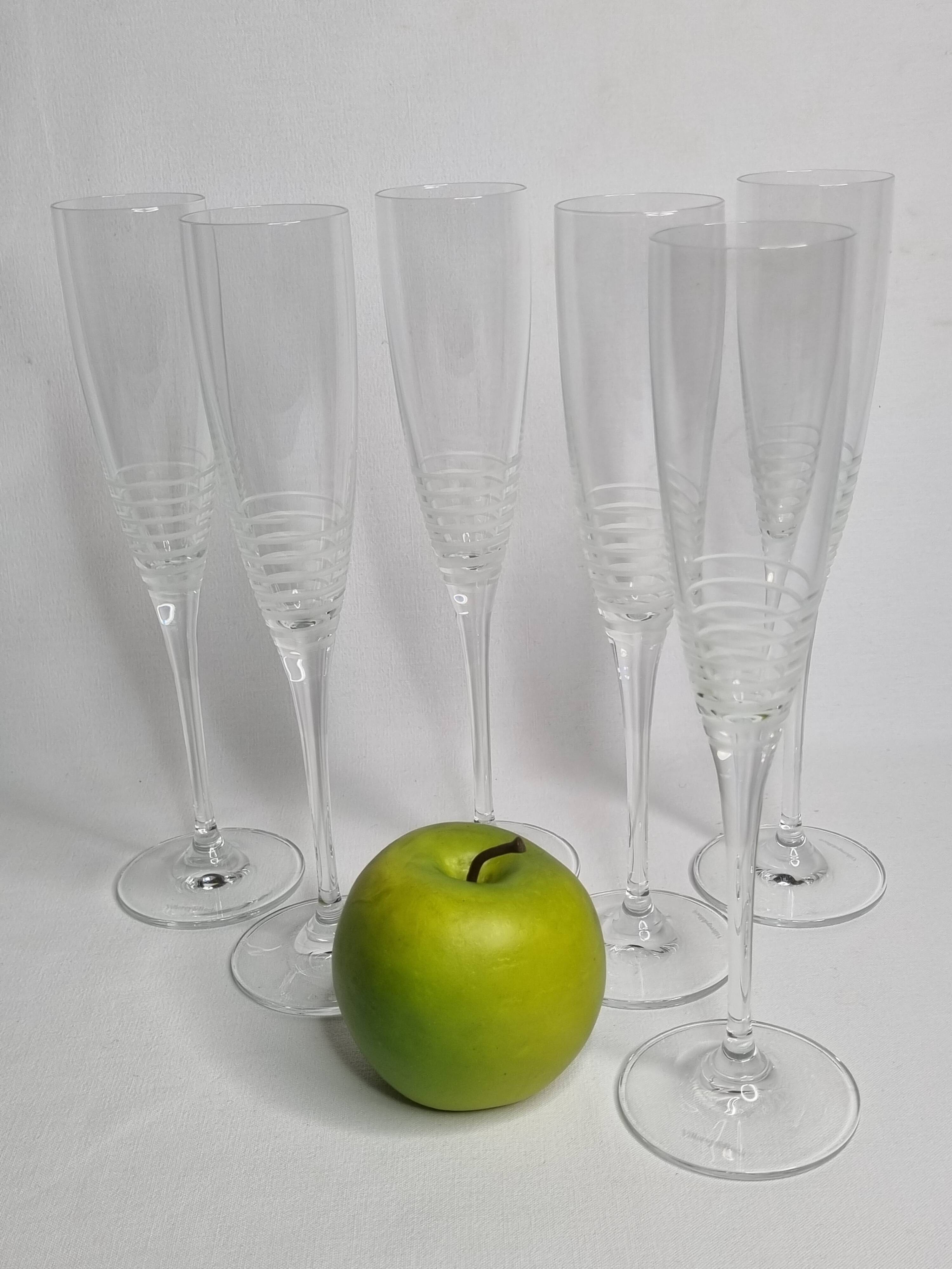 Flûtes à champagne Villeroy et Boch en cristal, 26 cm