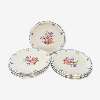 8 assiettes plates porcelaine de limoges