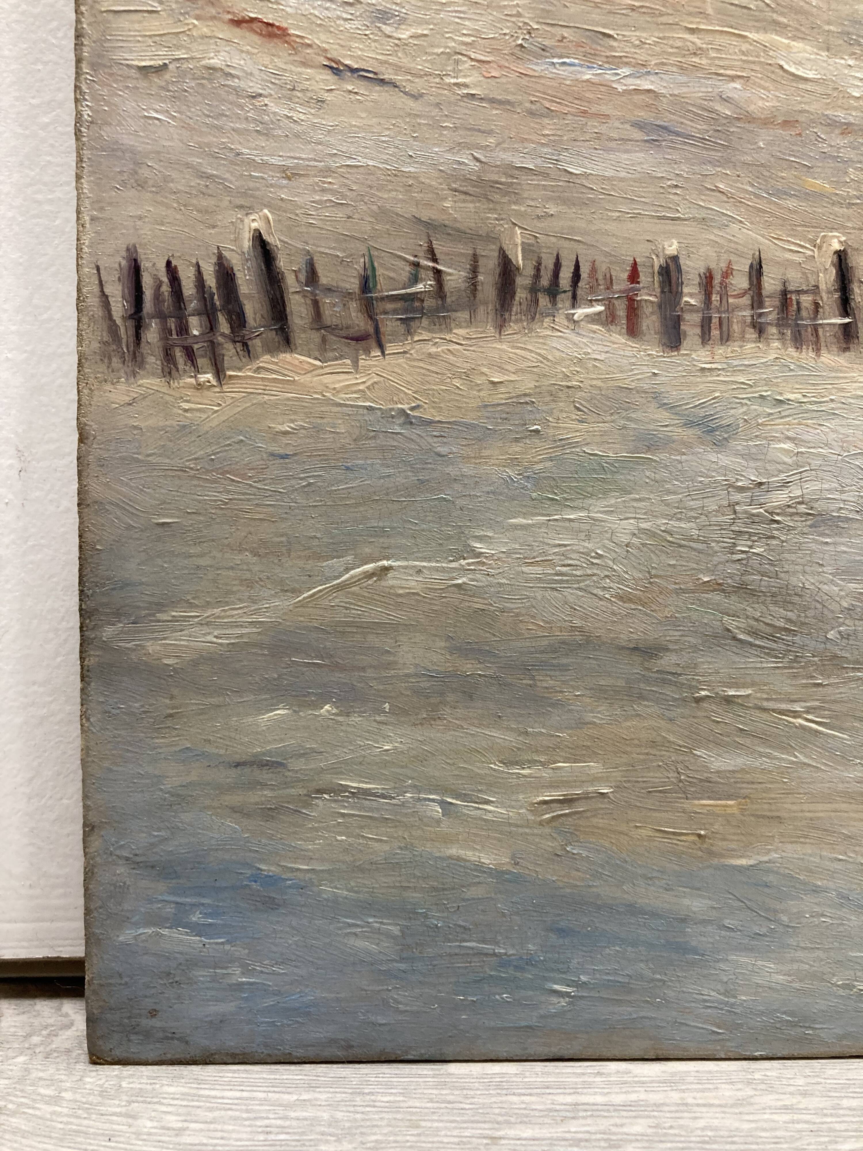 Peinture de paysage sous la neige