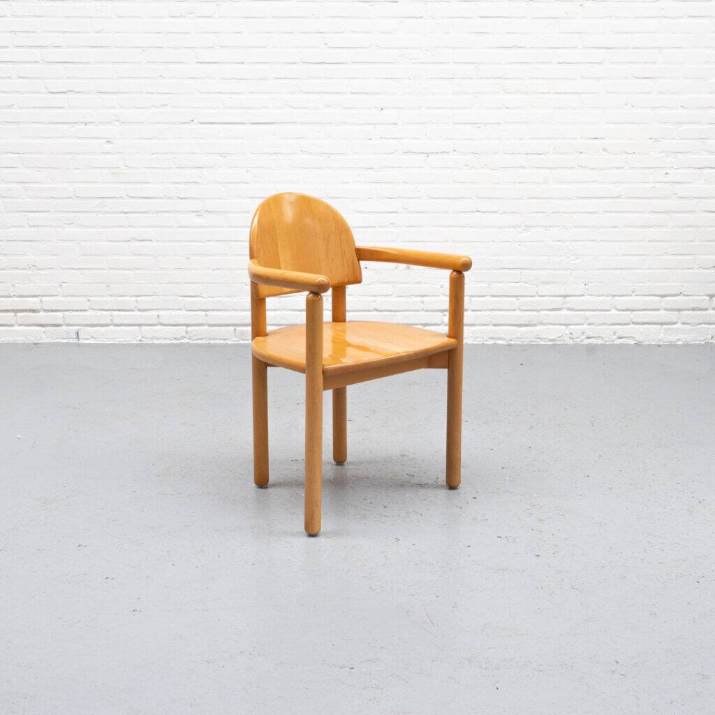 Set of 4 beech dining chairs